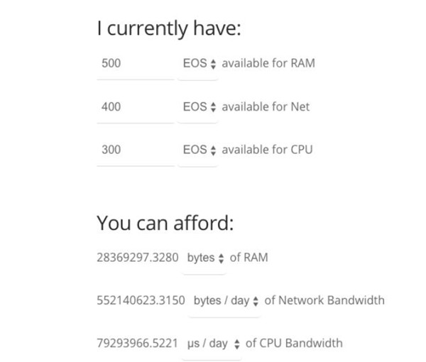 500EOS价值的RAM