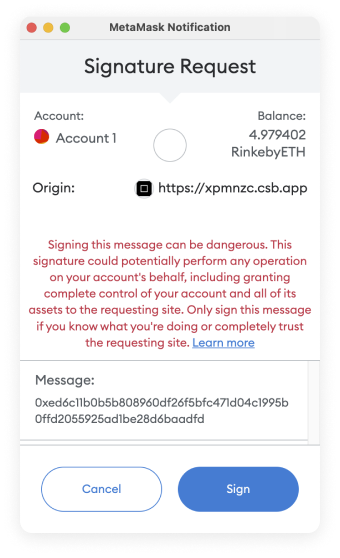 Eth_Sign - 用户需要提高警觉的签署-metamask钱包签名
