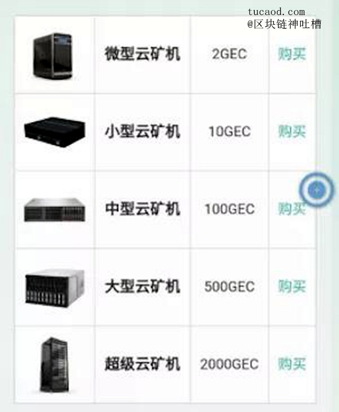 云矿机就是GEC的挖矿工具