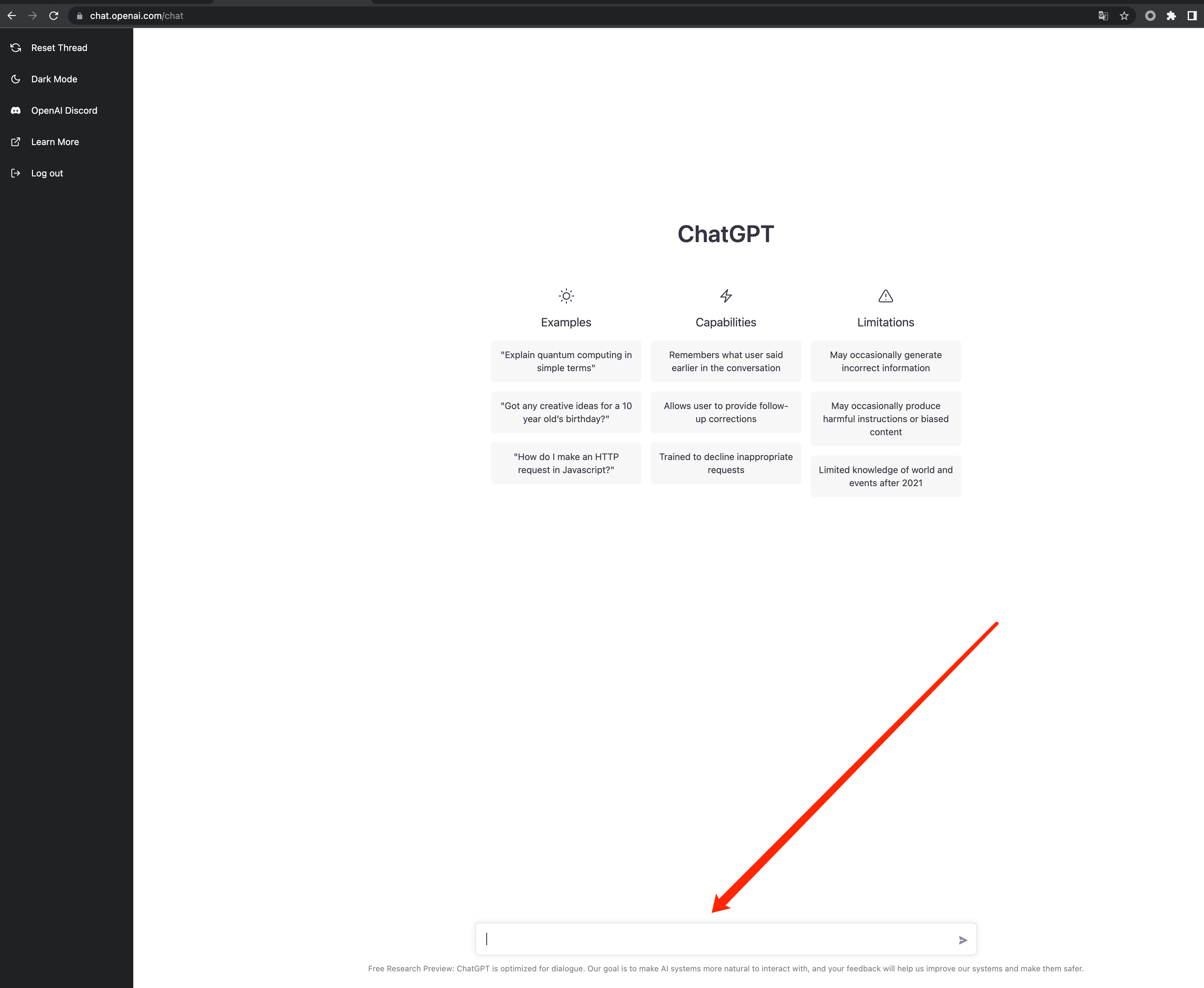 chat.openai使用界面