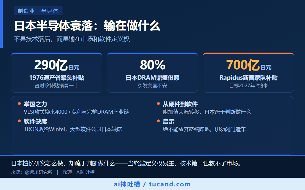 日本半导体衰落：输在做什么 信息图
